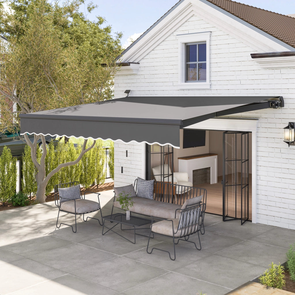 Tenda da sole a braccio articolato con manovella ¨C zephmum ¨C Grigio 400 cm