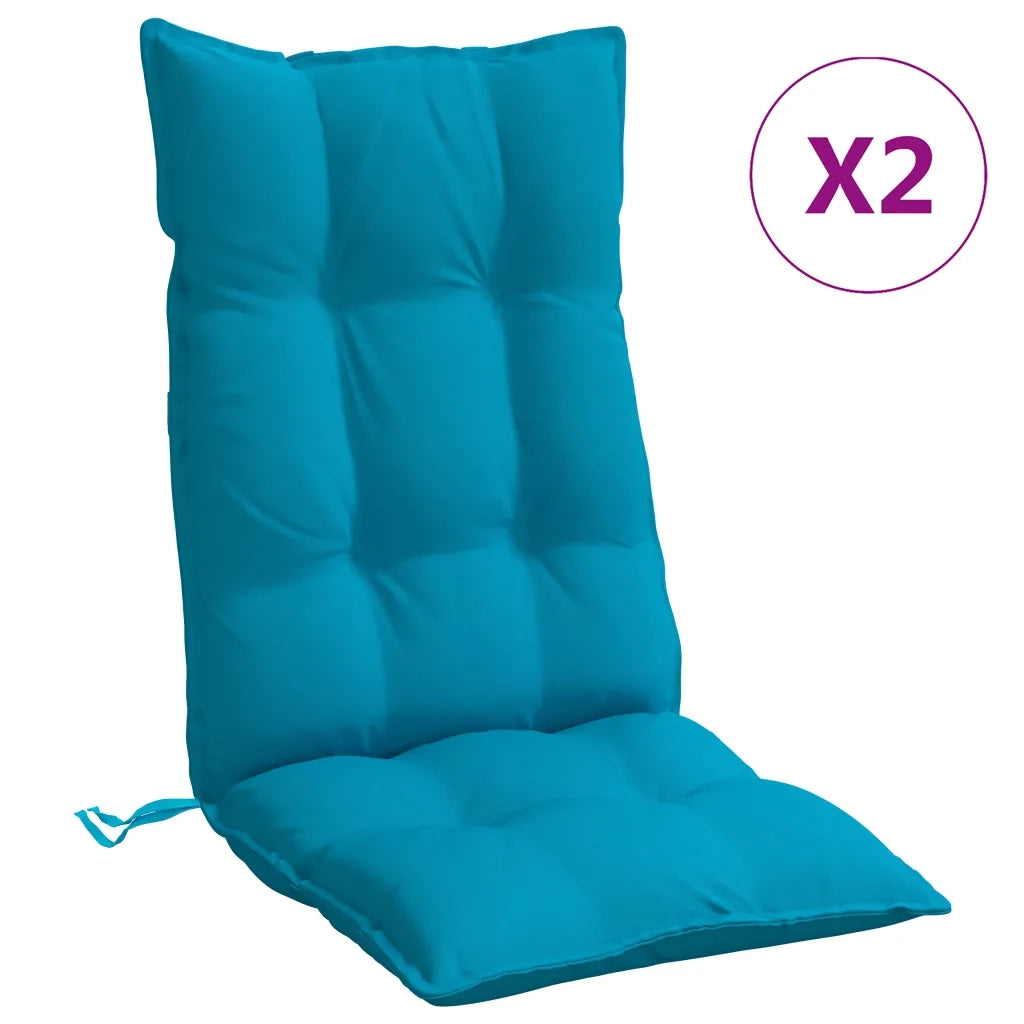 Cuscini Sedia con Schienale Alto 2 pz | Cuscini per sedie Blu Chiaro Tessuto Oxford