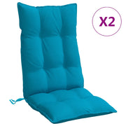 Cuscini Sedia con Schienale Alto 2 pz | Cuscini per sedie Blu Chiaro Tessuto Oxford