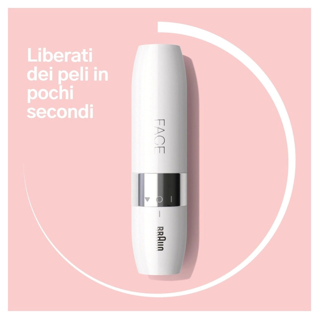 Braun Face FS1000 Mini Depilatore Donna, Depilazione Elettrica Viso, Facile E Veloce, Tocco Finale Per Baffetti, Mento E Guance, Per Un Make-up Più Semplice, Ideale In Viaggio, Con Luce Smartlight, Bianco