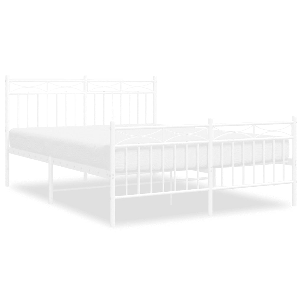 Giroletto con Testiera e Pediera Metallo Bianco 140x200 cmcod mxl 107923