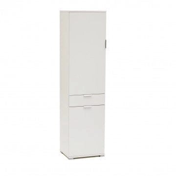 Armadio Bianco con 2 Ante e 1 Cassetto, cm 45x38x174