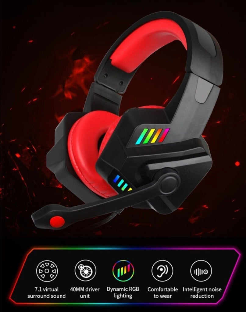 Cuffie gaming con microfono per PC PS4 XBOX console illuminazione LED RGB GM301