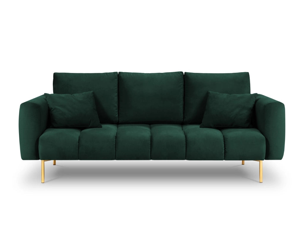 Cosmopolitan Design - Divano "Hastings" 3 posti in velluto verde bottiglia 
