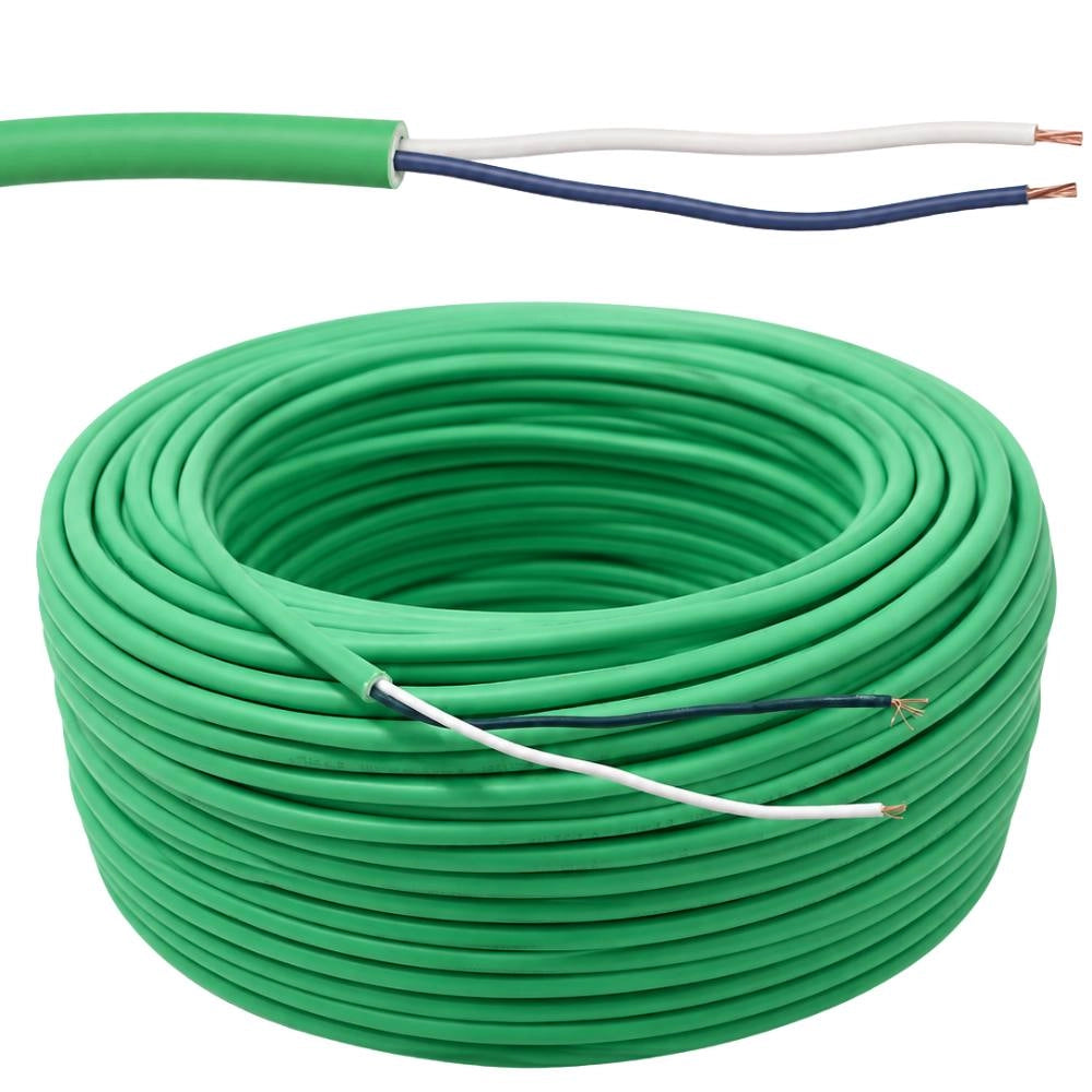 Cavo videocitofonico verde 2x0,50 mm² twistato non schermato *** lunghezza metri 10, confezione 1