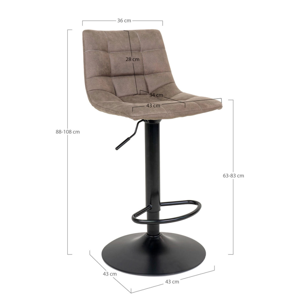 Set di 2 Sgabelli Alti Middelfart, Marrone, Microfibra, 43x43x108 cm
