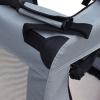 Fudajo Trasportino pieghevole grigio per animali domestici Tagl. XXL (90x60x64cm) maniglia/copertina