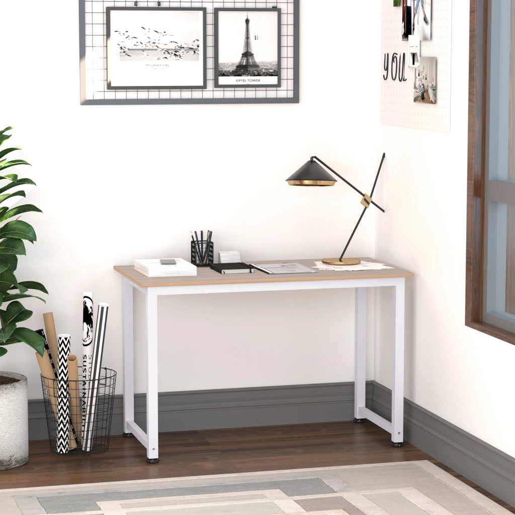 Scrivania PC Gaming ¨C zephmum ¨C Rovere e Bianco, 120x60x76 cm