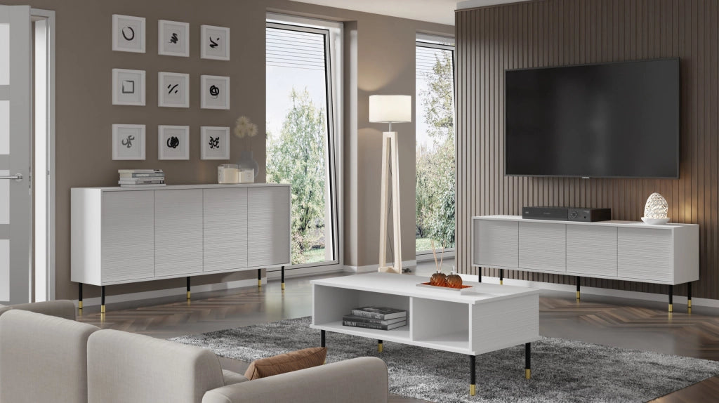 TAVOLINO SHERWOOD 110x55 BIANCO OPACO