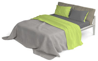 Set Lenzuola Singolo Sopra Sotto e Federein Cotone Verde Acido/Fumo
