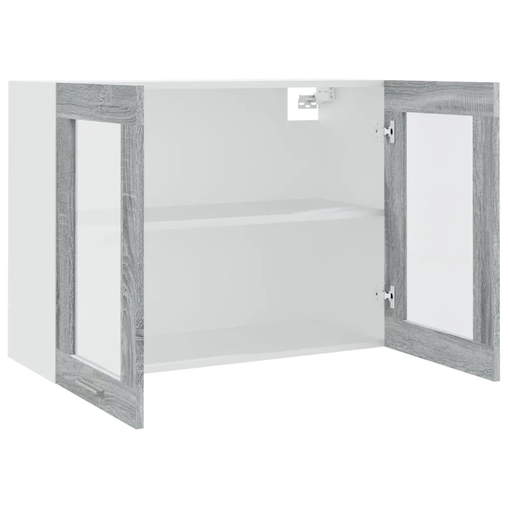 Mobile Pensile Vetro Grigio Sonoma 80x31x60cm Legno Multistrato cod mxl 67889