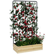 Hochbeet con traliccio ¨C zephmum ¨C nero, legno, acciaio, 80x38x145 cm