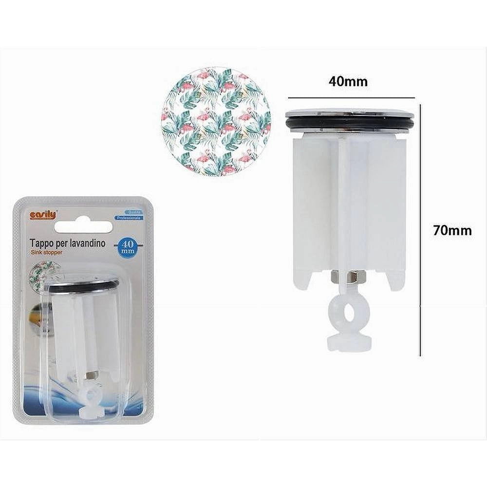 Trade Shop - Tappo Lavandino Bagno Lavabo Bidet Universale 40mm Con Motivo Fenicotteri 87273 -