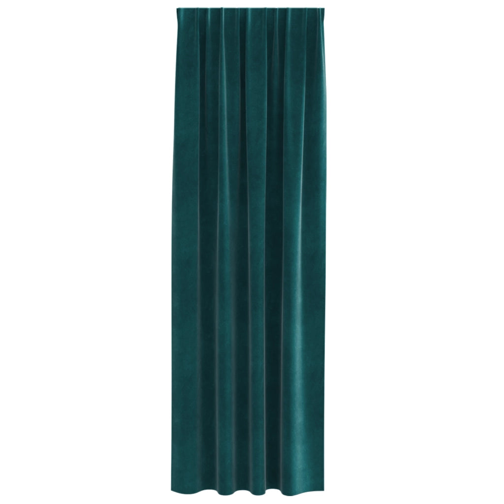 Tende Blackout  con nastro superiore 2 pezzi Verde scuro in velluto