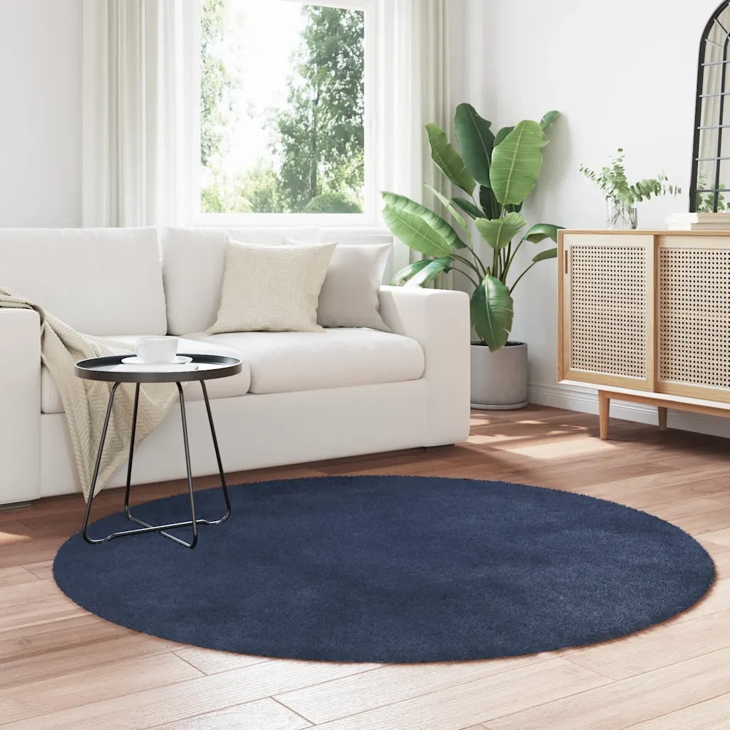 vidaXL Tappeto Shaggy a Pelo Lungo NAVARRA Blu Marino 160x160 cm
