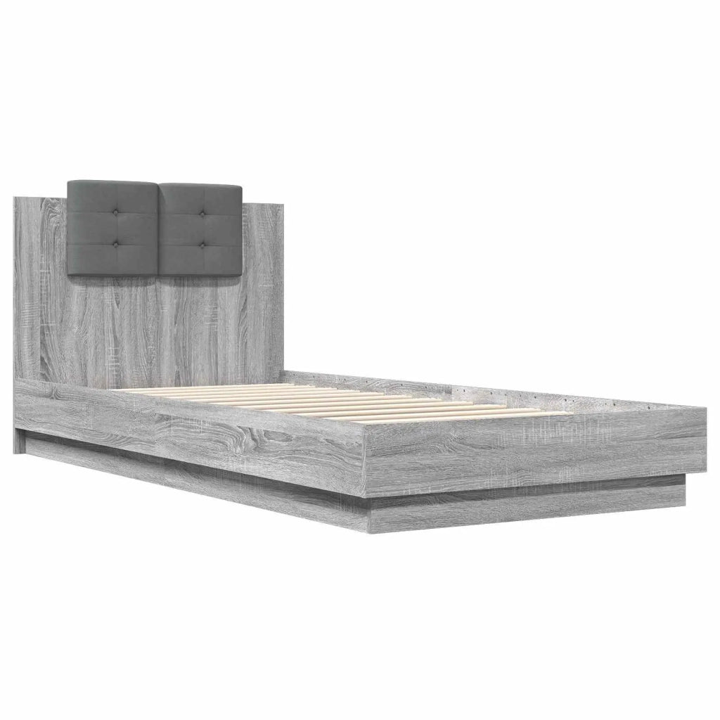 Letto con LED Sonoma grigio 80 x 200 cm Legno ingegnerizzato 3429665