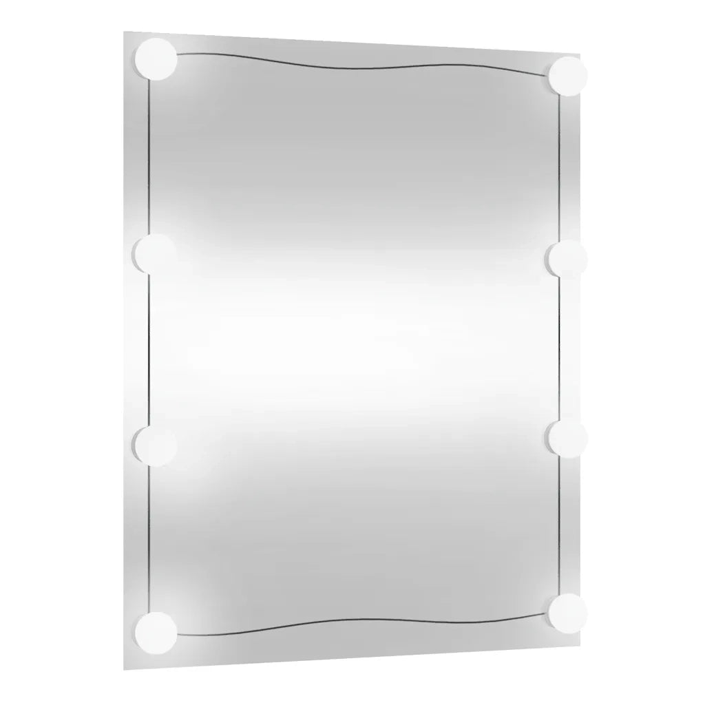 Specchio da Parete con Luci LED 50x60 cm Vetro Rettangolare