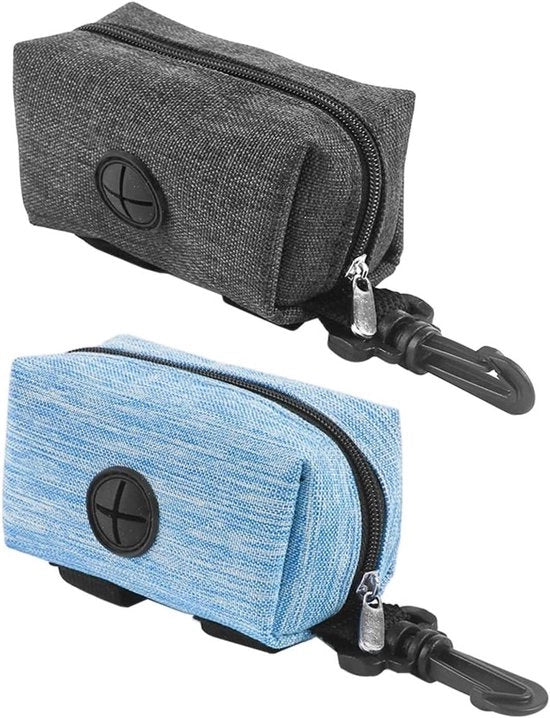 Set di 2 contenitori per escrementi canini per appassionati di animali domestici durante passeggiate, jogging o escursioni con parole chiave: contenitori per escrementi canini, dispenser, attrezzatura all'aperto.