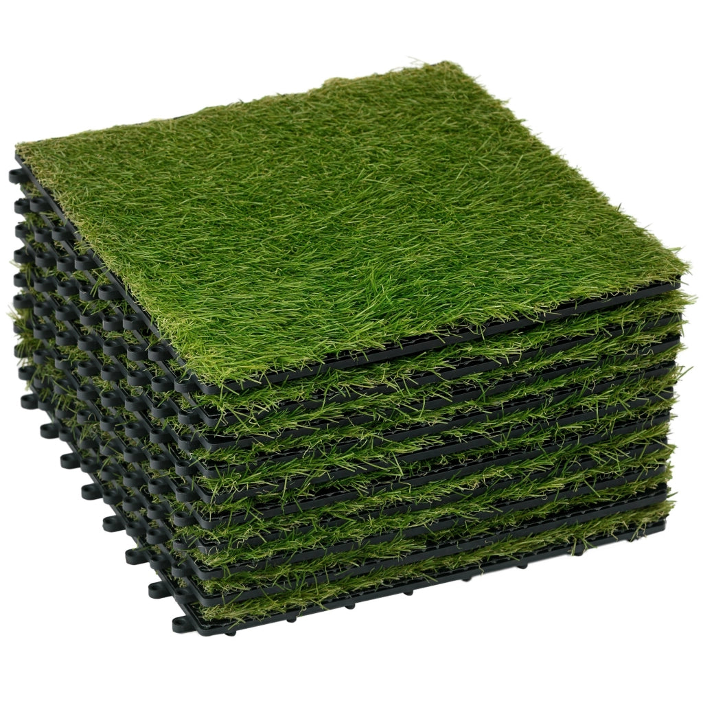 Tappeto erboso sintetico ¨C zephmum ¨C Verde, 10 pezzi 30x30cm