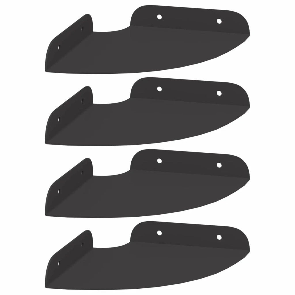 Mensola sospesa con lo scaffale 4 pcs Nero 15 x 15 x 2 cm 8004075