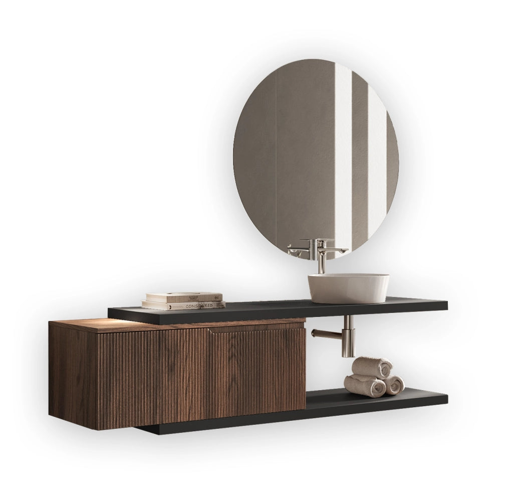 Composizione 5 pezzi VENERE antracite/rovere rio