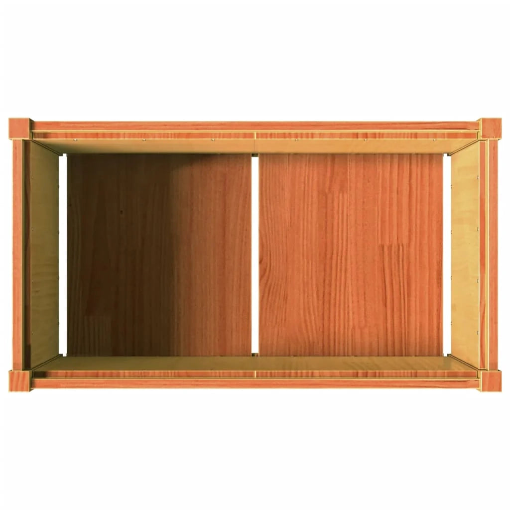 Fioriera rialzata per piante fiori terrazza giardino finitura a cera 90 x 50 x 50 cm legno di pino massiccio marrone 02_0038516
