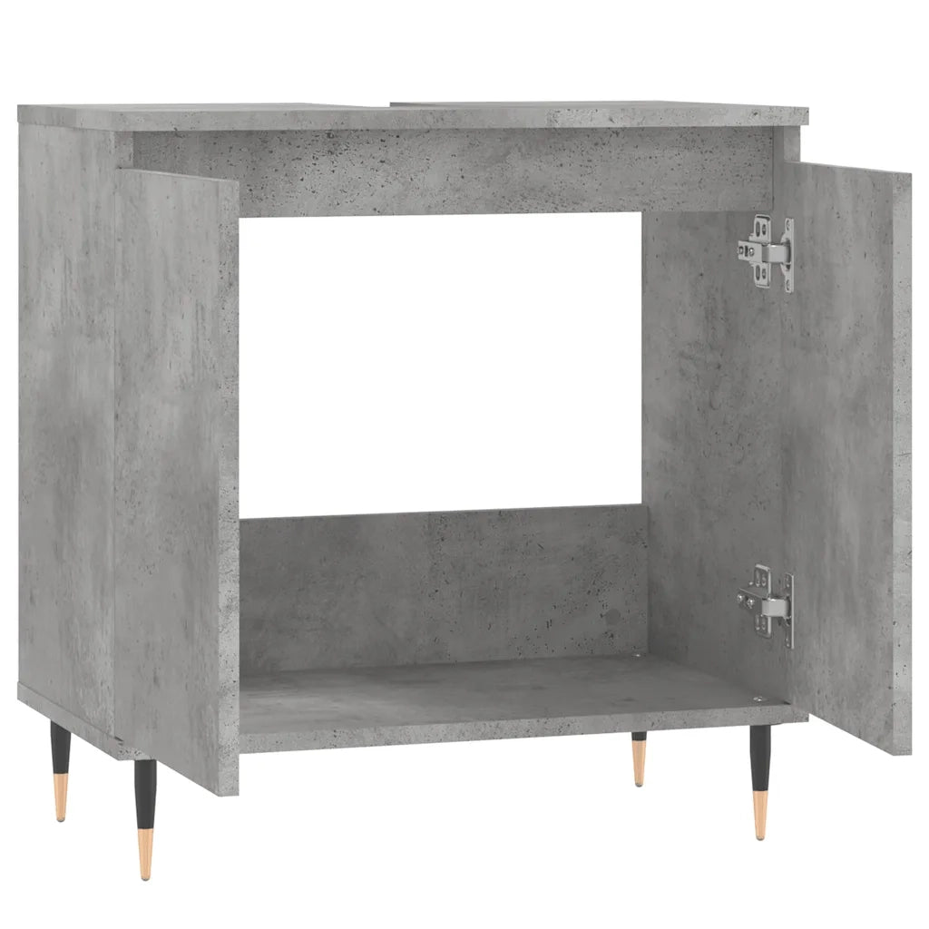 Armadietto da Bagno Grigio Cemento 58x33x60cm Legno Multistrato 831576