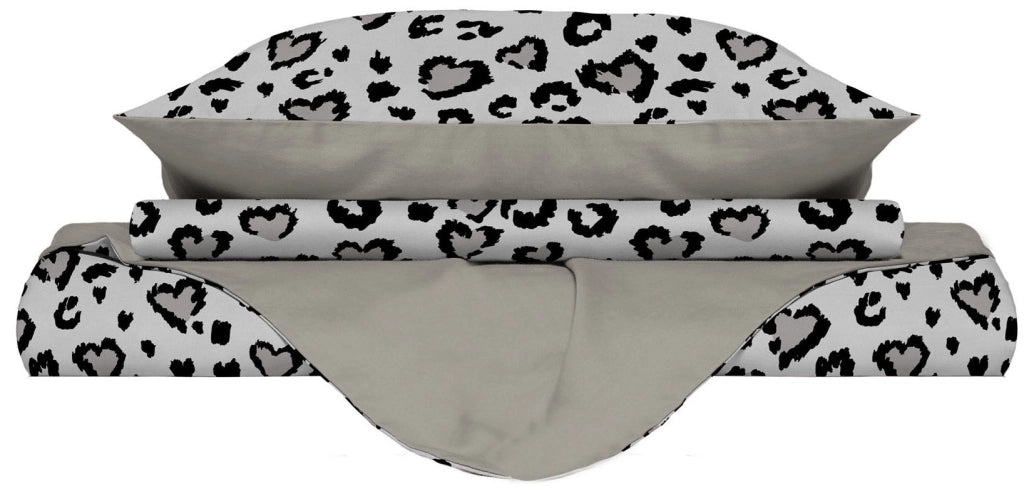 Copripiumino 1 Piazza e Mezzo con Federe Stampato in Microfibra Ingrid