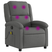Poltrona reclinabile Massaggiante | Sedia Relax in tessuto grigio scuro