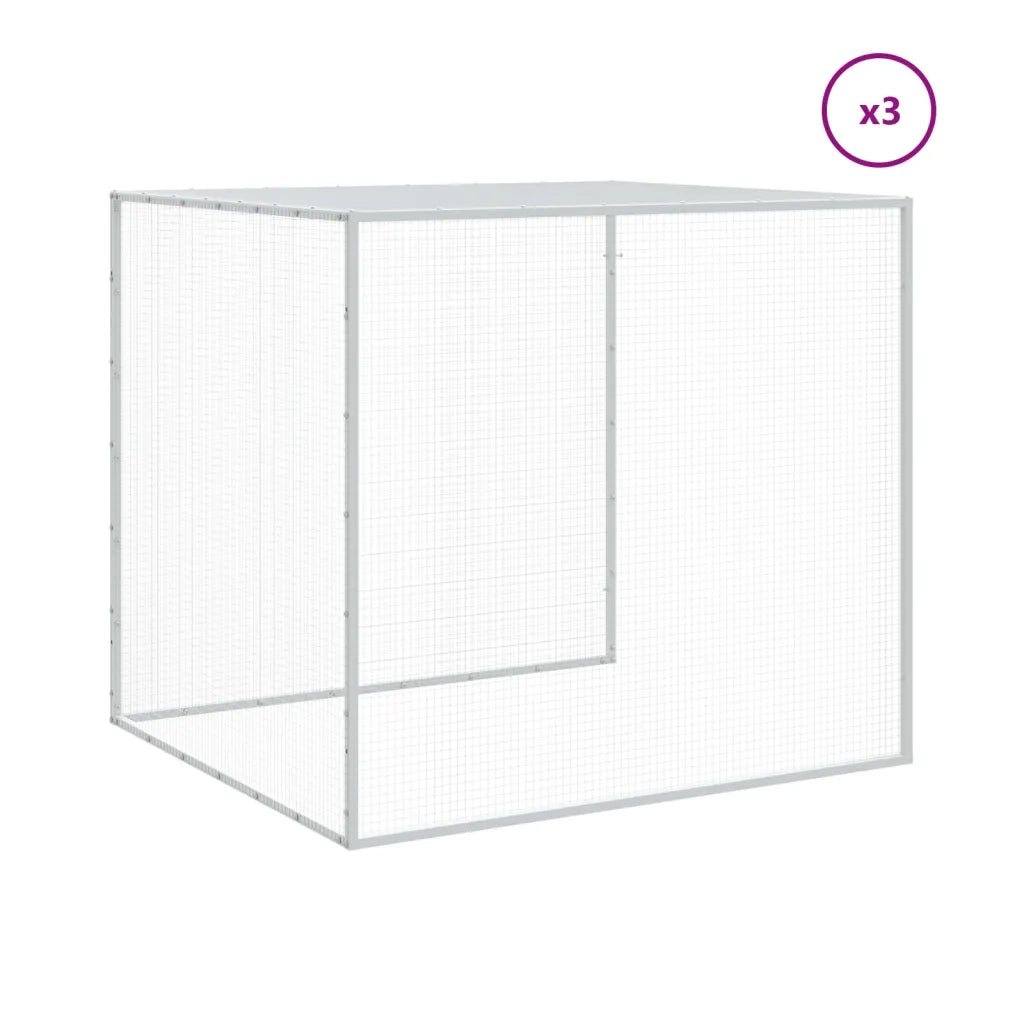 Gabbia Polli con Tetto Antracite 403x98x90 cm Acciaio Zincato 3189040