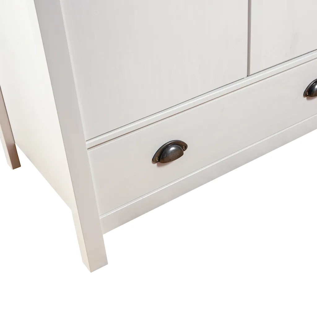 Armadio a 3 Ante Hill Bianco 127x50x170 cm in Legno di Pino 288952