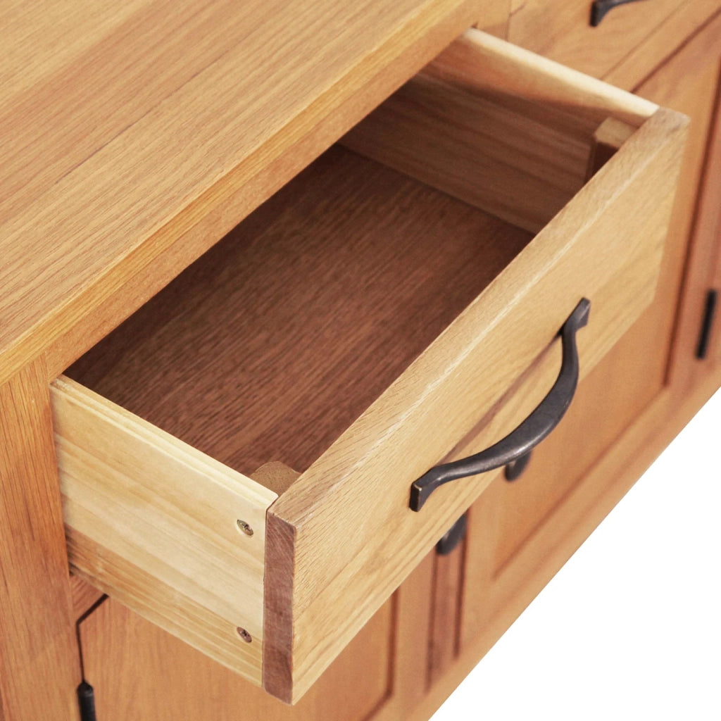 vidaXL Credenza Marrone 112 x 33.5 x 70 cm Legno di quercia massiccio