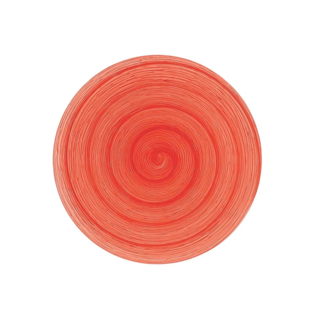 Piatto piano red Memento Table in ceramica dipinta a mano Ø 27,5 cm