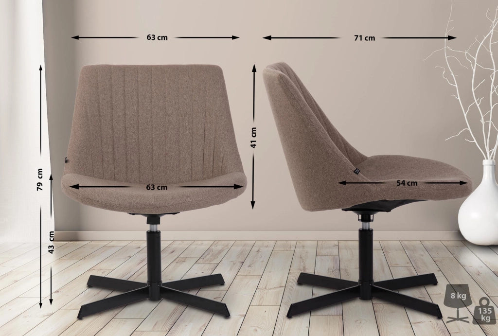 Sedia da Lounge Granby Tortora