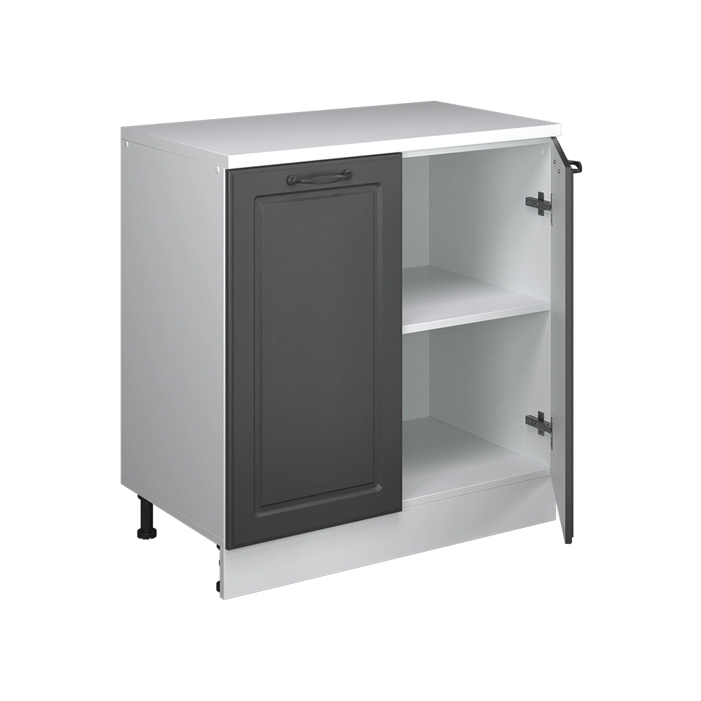 Mobile cucina sottotetto R-Line Antracite rustico/Bianco 80 cm senza inclinazione con 2 ante Vicco