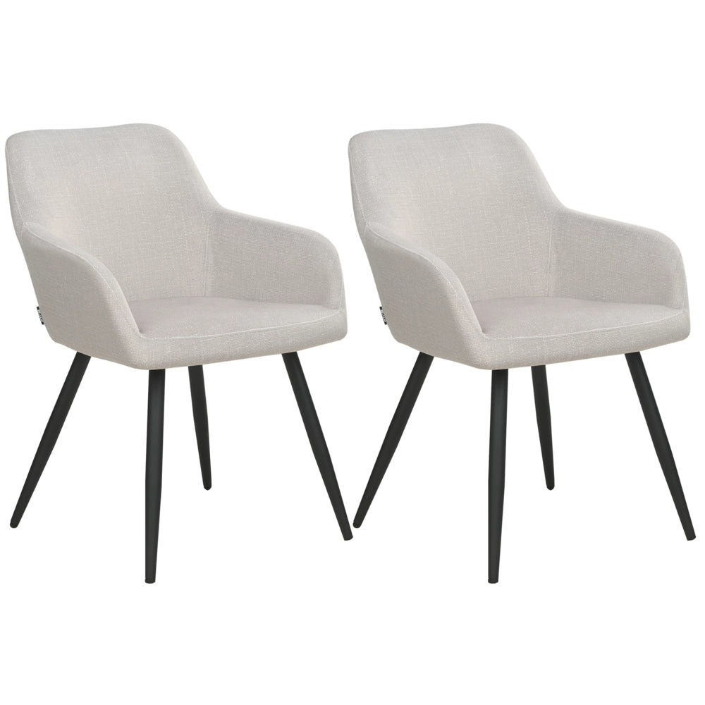 Set di 2 sedie imbottite in velluto tortora con gambe in metallo soggiorno cucina