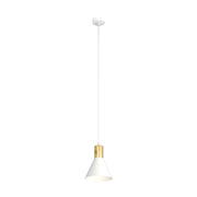 Lampada a sospensione Rosa in acciaio bianco e oro