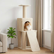 Albero per gatti con pali per graffiare in sisal Crema 146 cm 42033045