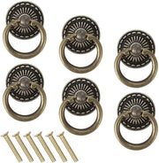 Pomolo per Mobili Vintage - 6 Pezzi - Maniglie per Porte - Maniglie Antiche - Ottone - Design Retro - 4,8 cm x 4,8 cm - Maniglie per Mobili