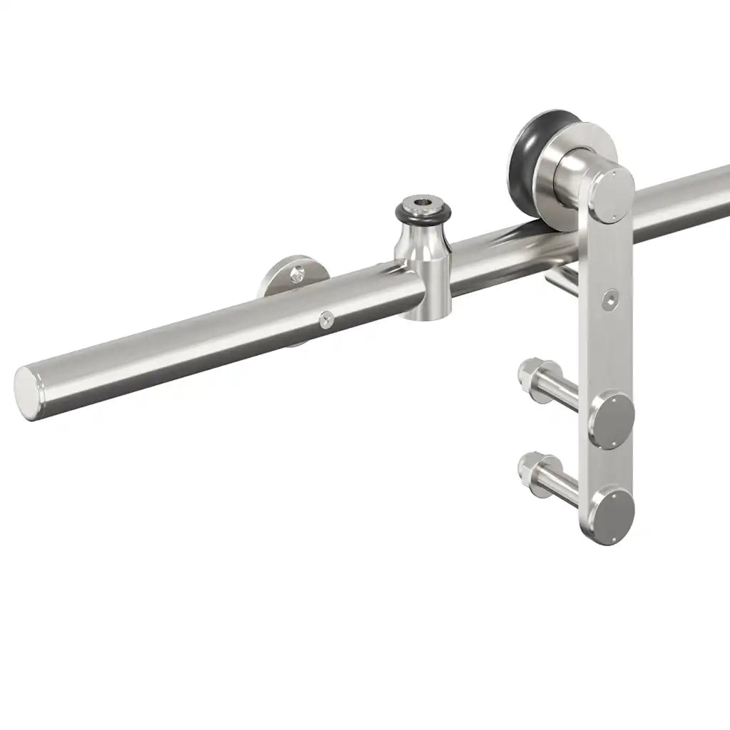 Kit Binari Porta Scorrevole 200 cm Acciaio Inossidabile Argento 4009702