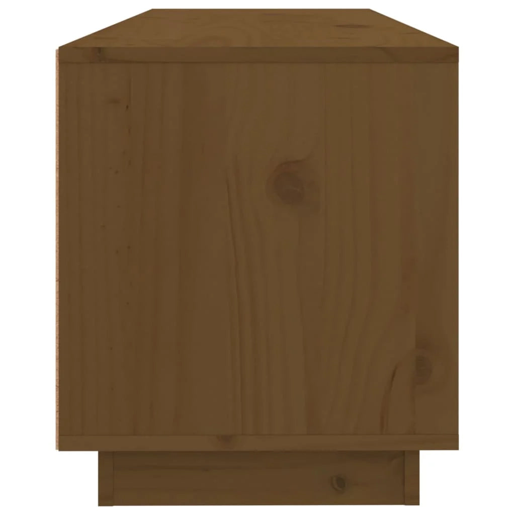 Mobile TV multimediale scaffale TV credenza TV sala da pranzo soggiorno camera da letto color miele 100 x 34 x 40 cm legno di pino massiccio marrone 02_0027690