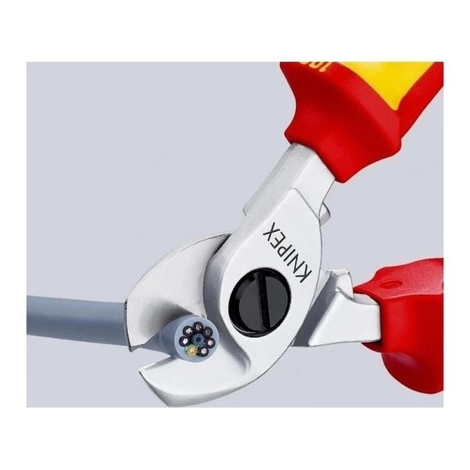 KNIPEX 95 16 165 T Cesoia per cavi isolata VDE fino a 1000 V con attacco per cordino di sicurezza colore Nero Giallo