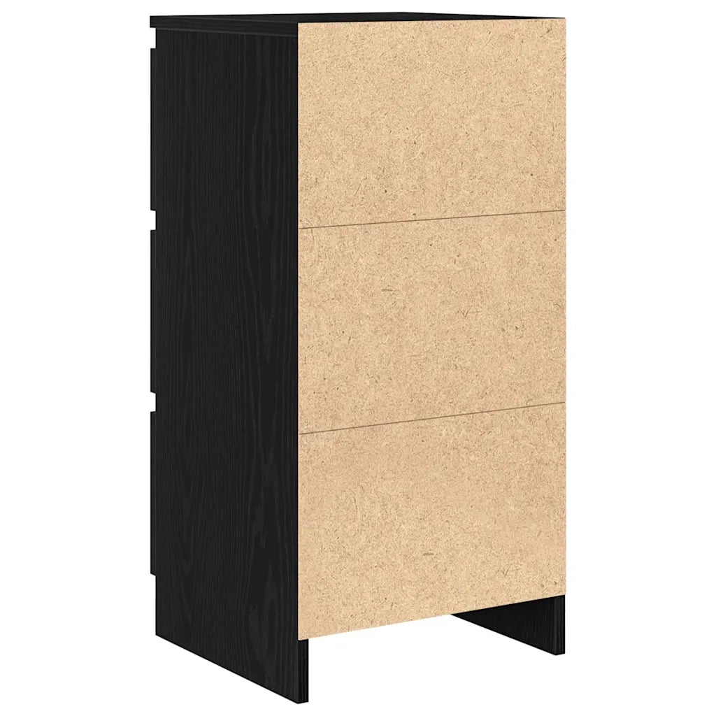 Credenza Rovere Nero 37,5x35x76 cm in Legno Multistrato 861725