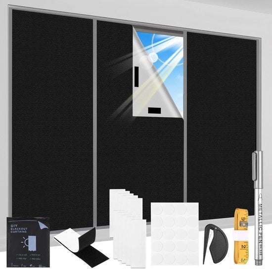 Foglia di oscuramento per finestre 200x145 cm - 100% impermeabile alla luce - tenda di oscuramento - zanzariera interna - protezione termica - oscuramento totale - tenda di oscuramento completa
