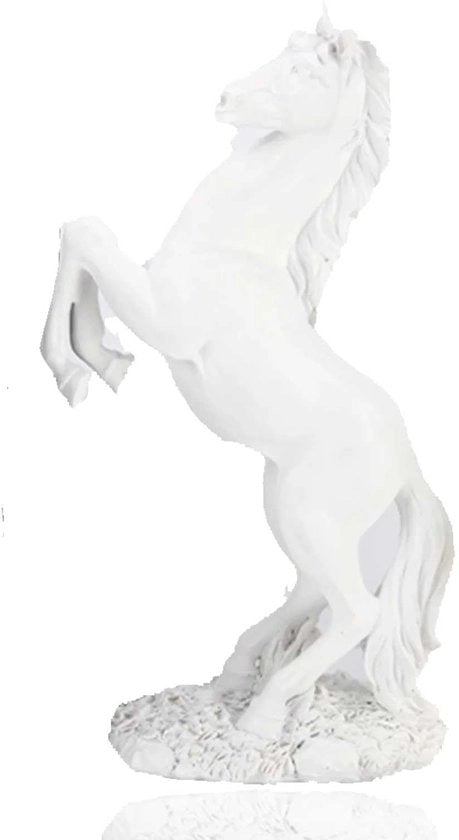Statua di Cavallo - Decorazione Moderna - Bianca - Scultura per la Casa - Dimensioni 31,5 x 18 cm
