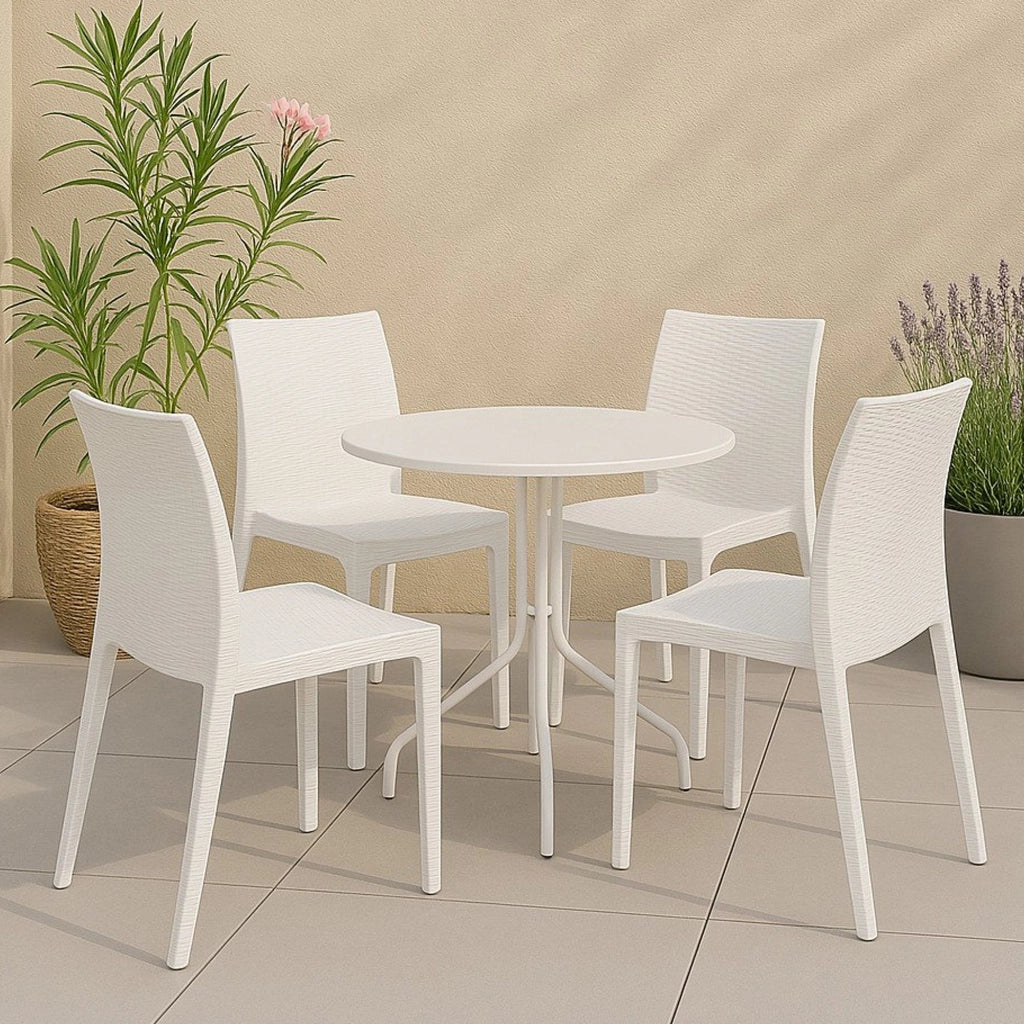 Ormea, Sedia da Esterno 4 Sedie Made in Italy, Bianco