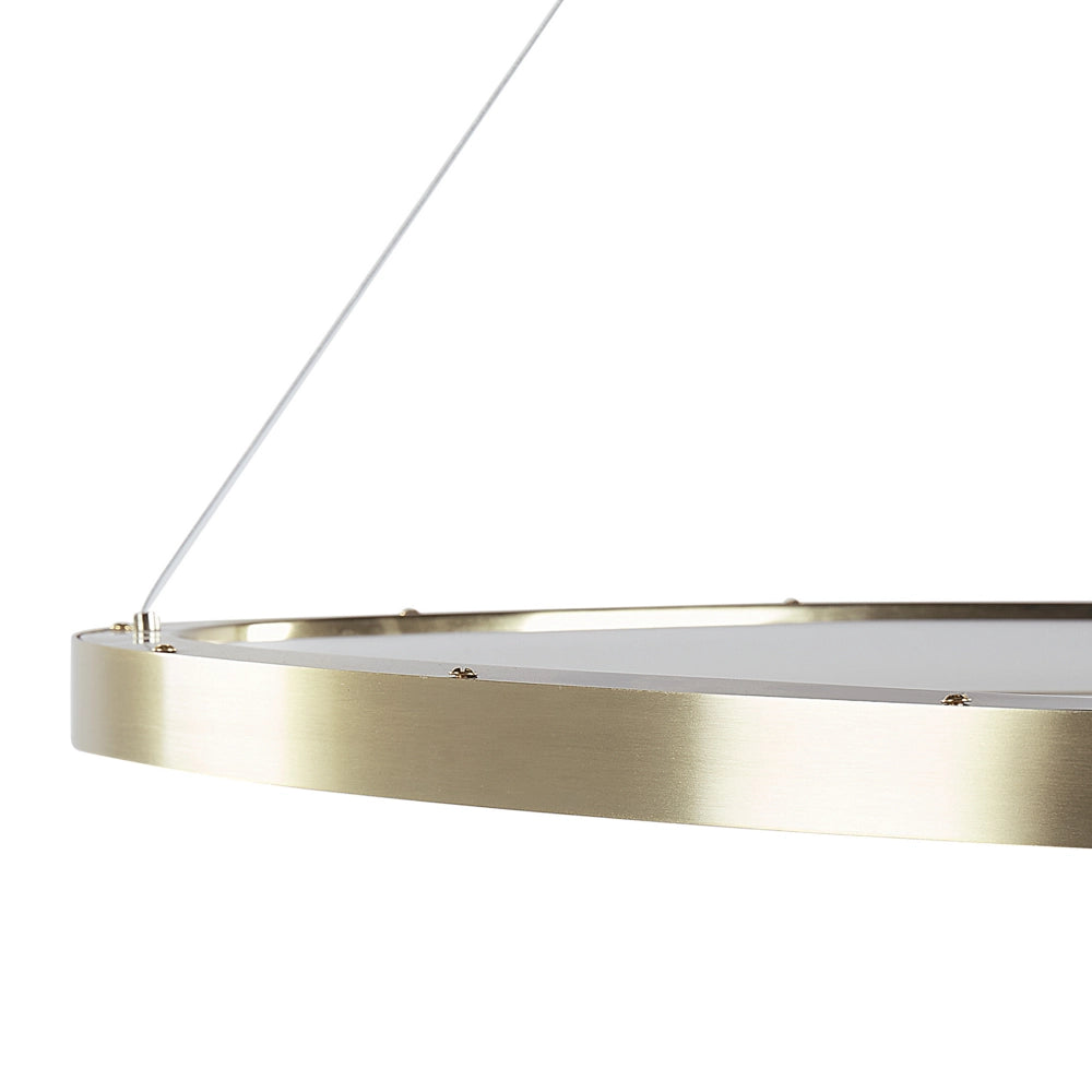 Lampada a sospensione in metallo dorato con luce a LED integrata novità forma rotonda a sospensione moderna illuminazione glamour