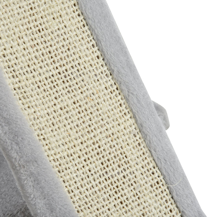 Albero Tiragraffi con Lettino e 2 Casette 59x39x83 cm Pali in Sisal Grigio