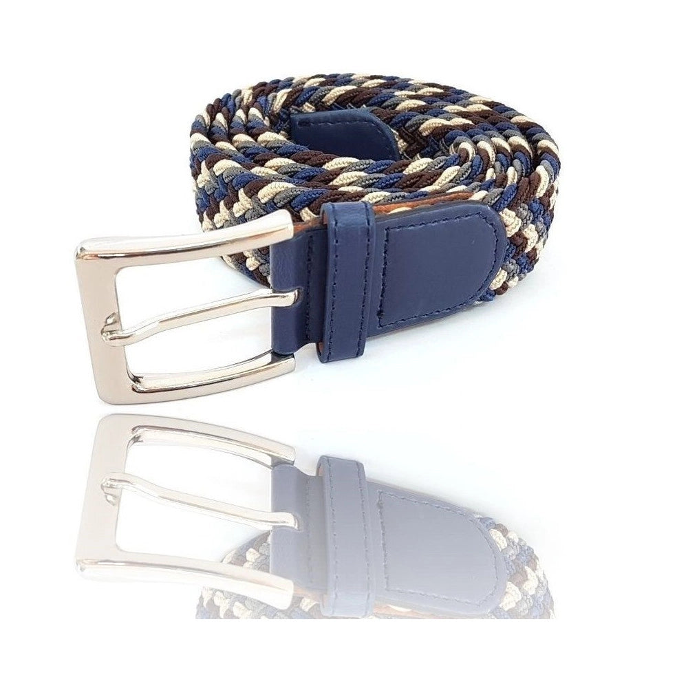 Trade Shop - Cinta Cintura Uomo Intrecciata Blu 2k-6040 Glamour Fashion Alla Moda -