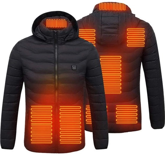 Giubbotto Unisex da Campeggio Elettrico - 8 Zone di Riscaldamento - Nero